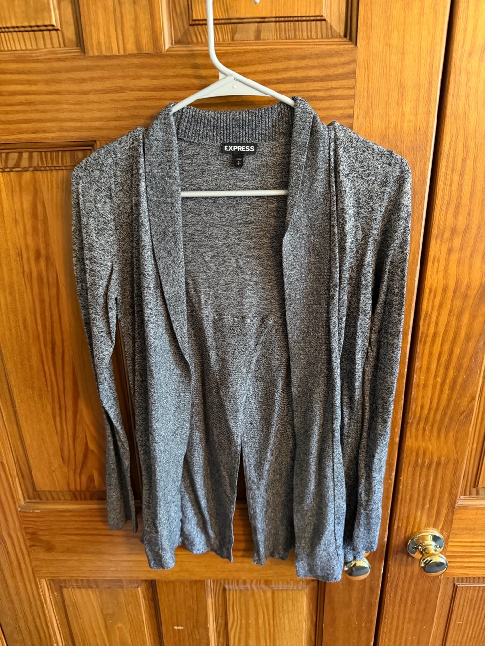 Express Heather Gray Open-Front Women's Cardigan